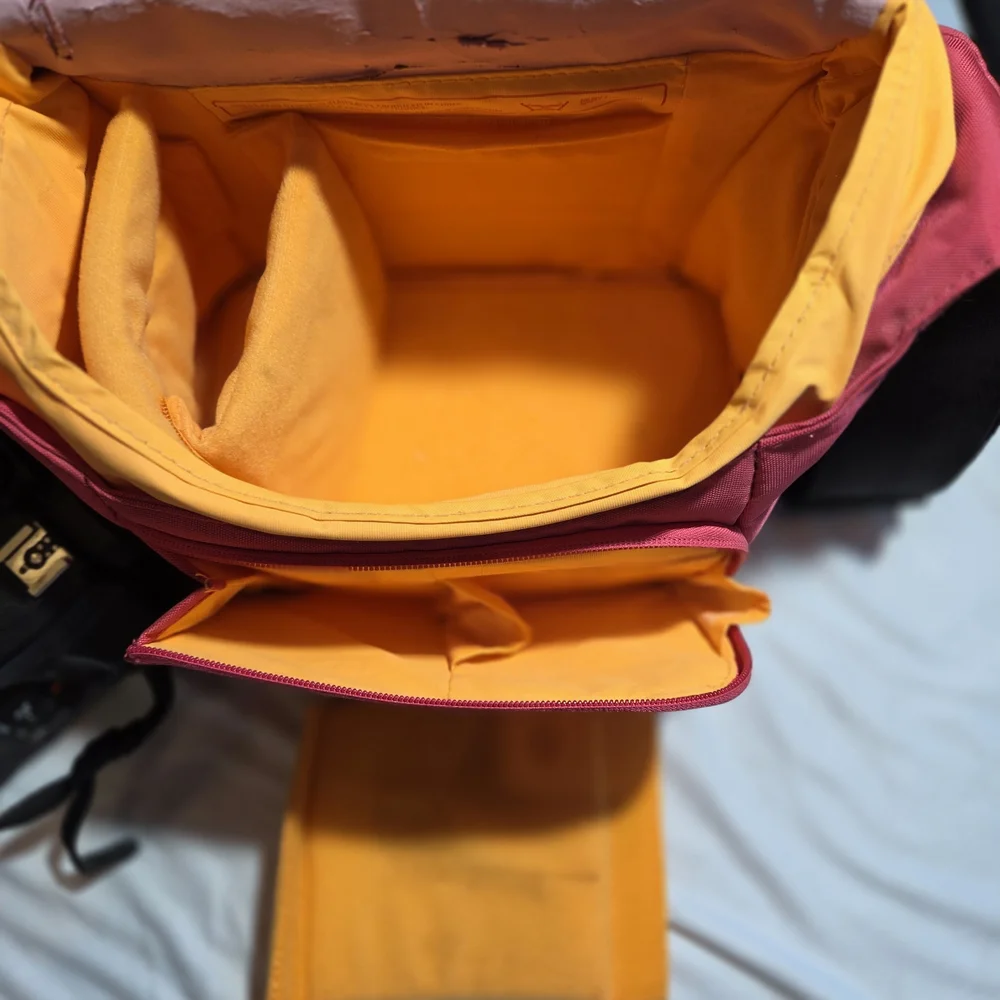 Camera Shoulder Bag Bright Pink And Orange